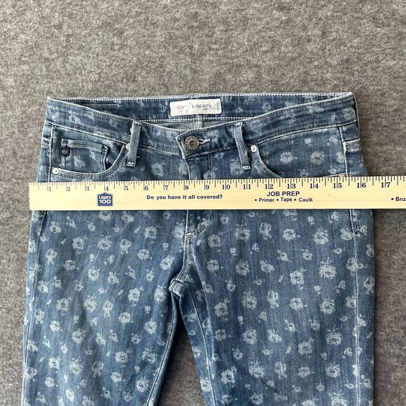 ADRIANO GOLDSCHMIED + LIBERTY ART FABRICS Floral Print Denim Blue Jeans Size 27R - Picture 13 of 16